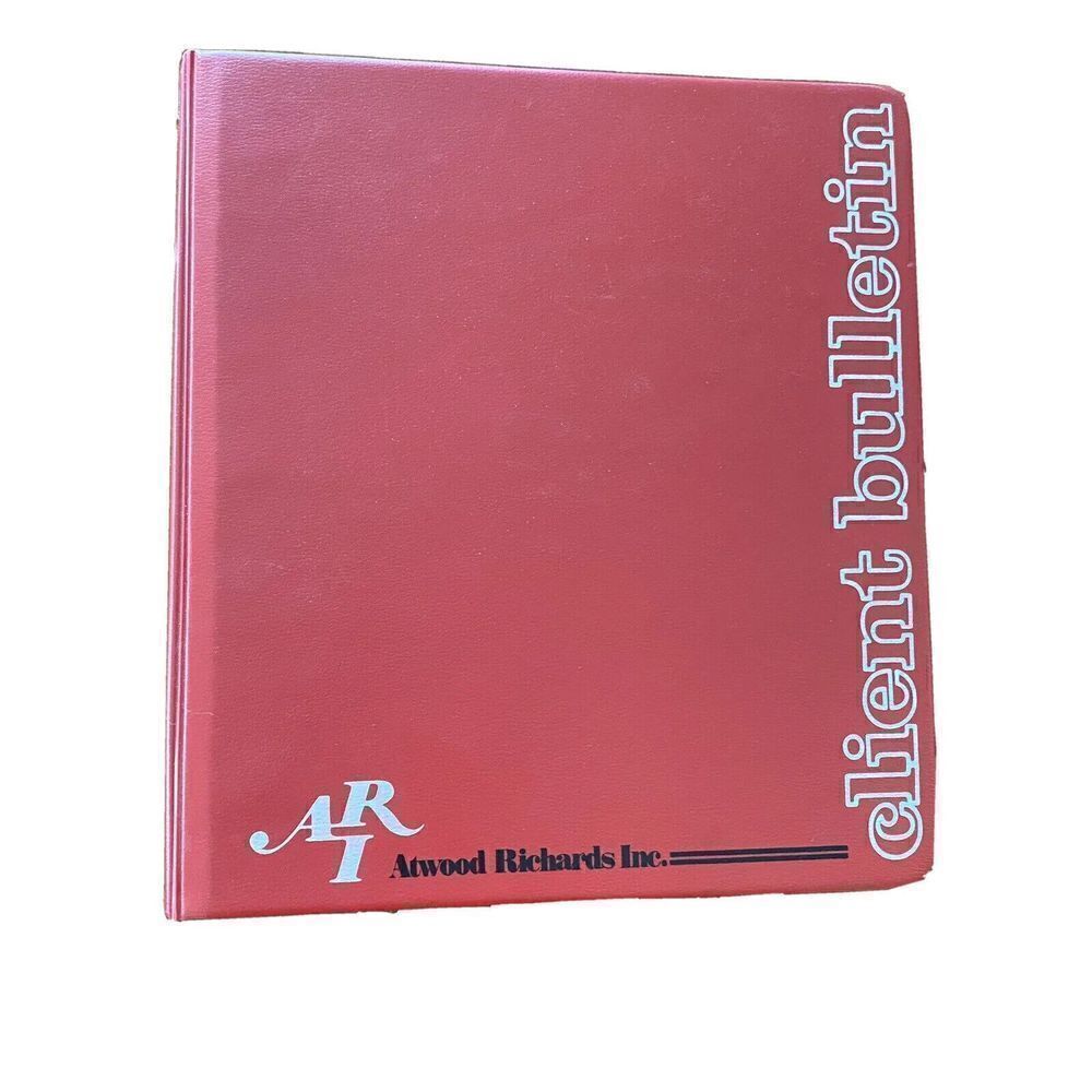 Vintage Atwood Richards Inc ARI Client Bulletin Binder Red 2.5”‎ National Barter
